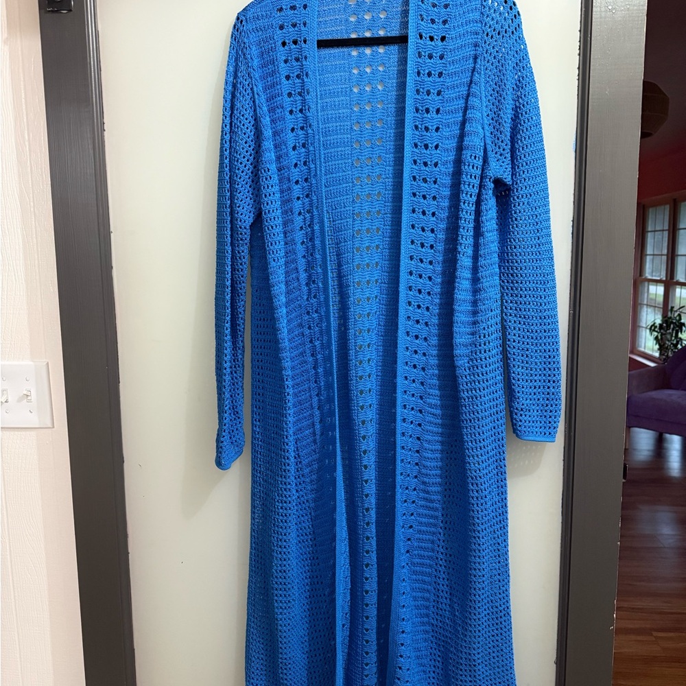 Express Vibrant Blue Crochet Top